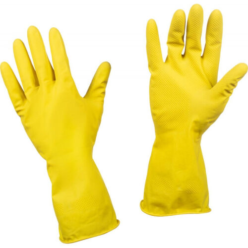 Перчатки резиновые латексные желтые р-р S эконом, 4 шт